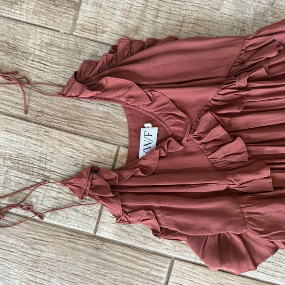 S/W/F Rust Ruffle dress - Picture 5 of 9